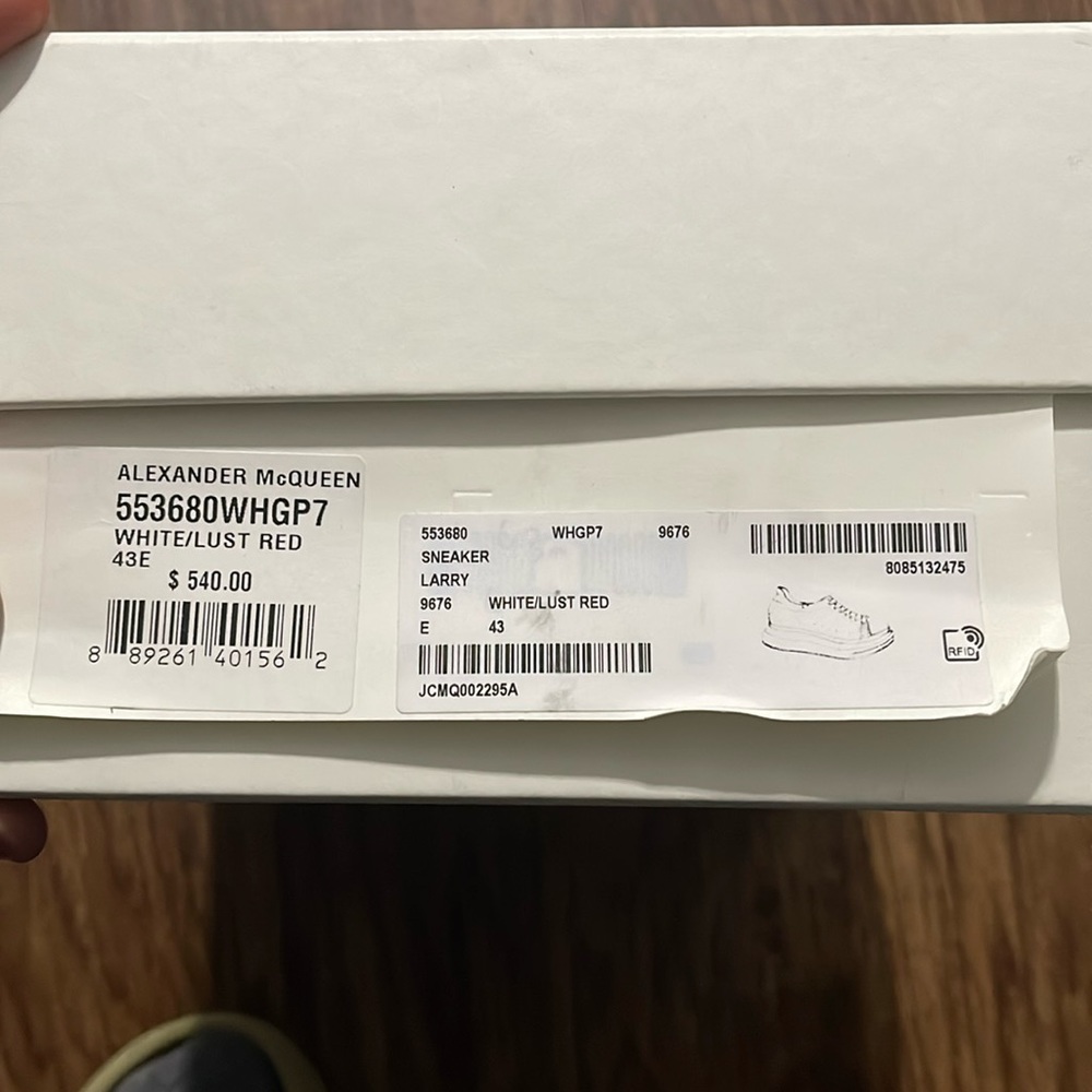 COPY - Alexander McQueen Sz 10 white with red